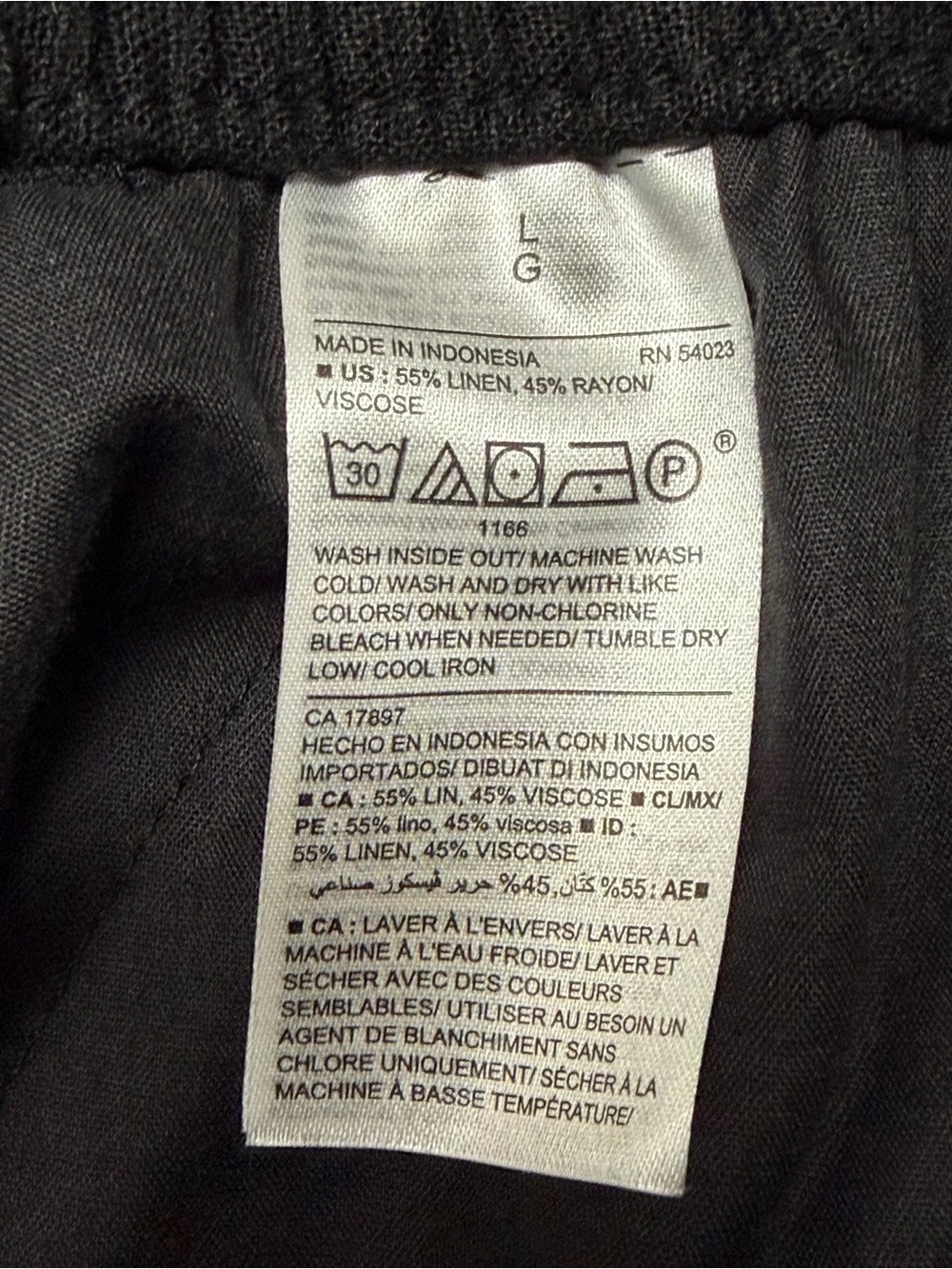 Old Navy size Large Women’s Black Linen Blend Pull On Wide Leg Pants - Picture 6 of 6